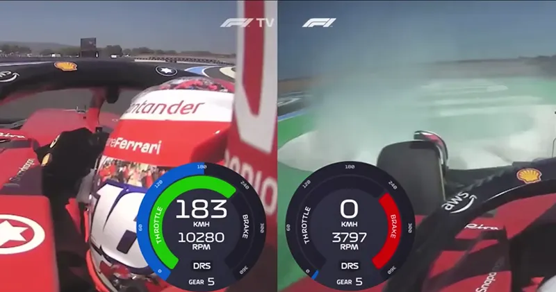 Video. De reden voor de crash van Charles Leclerc