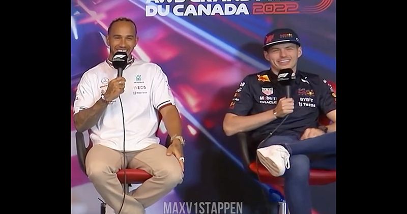 Video. Max Verstappen grapt met Lewis Hamilton over porpoising