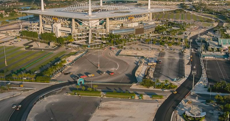 Formule 1-circuit in Miami begint vorm te krijgen