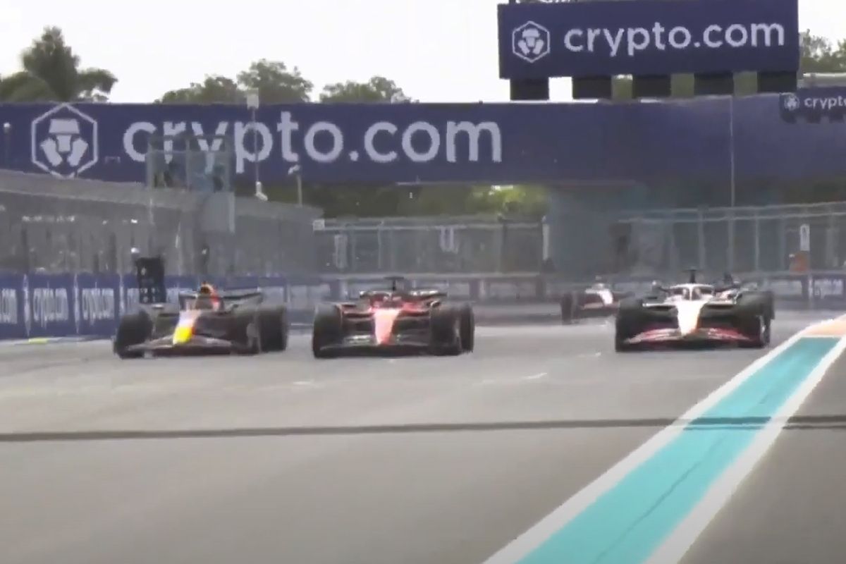 Video: De dubbele inhaalactie van Max Verstappen tijdens de GP van Miami