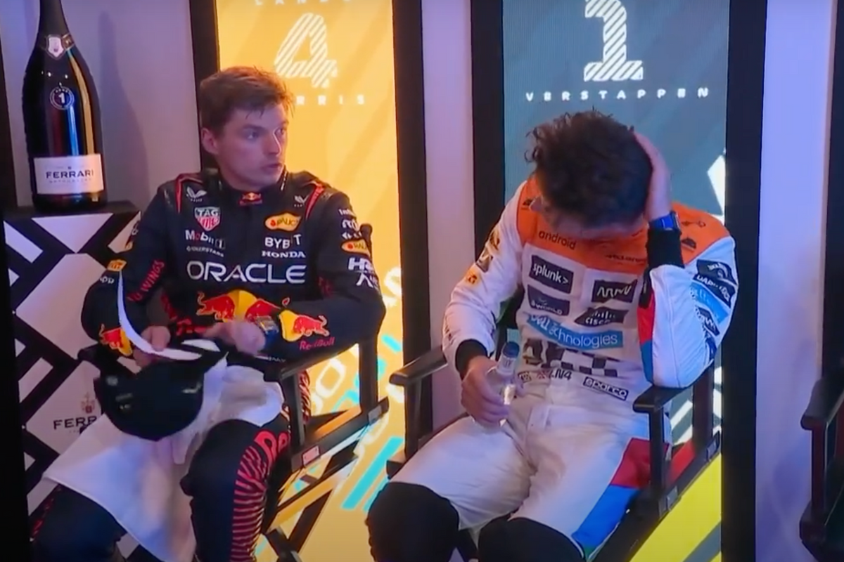 Video: Onderonsje tussen Max Verstappen en Lando Norris na de GP op Silverstone: 'Niet ondersturen!'