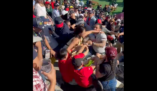 Video: Fans gaan met elkaar op de vuist tijdens Grand Prix van Mexico
