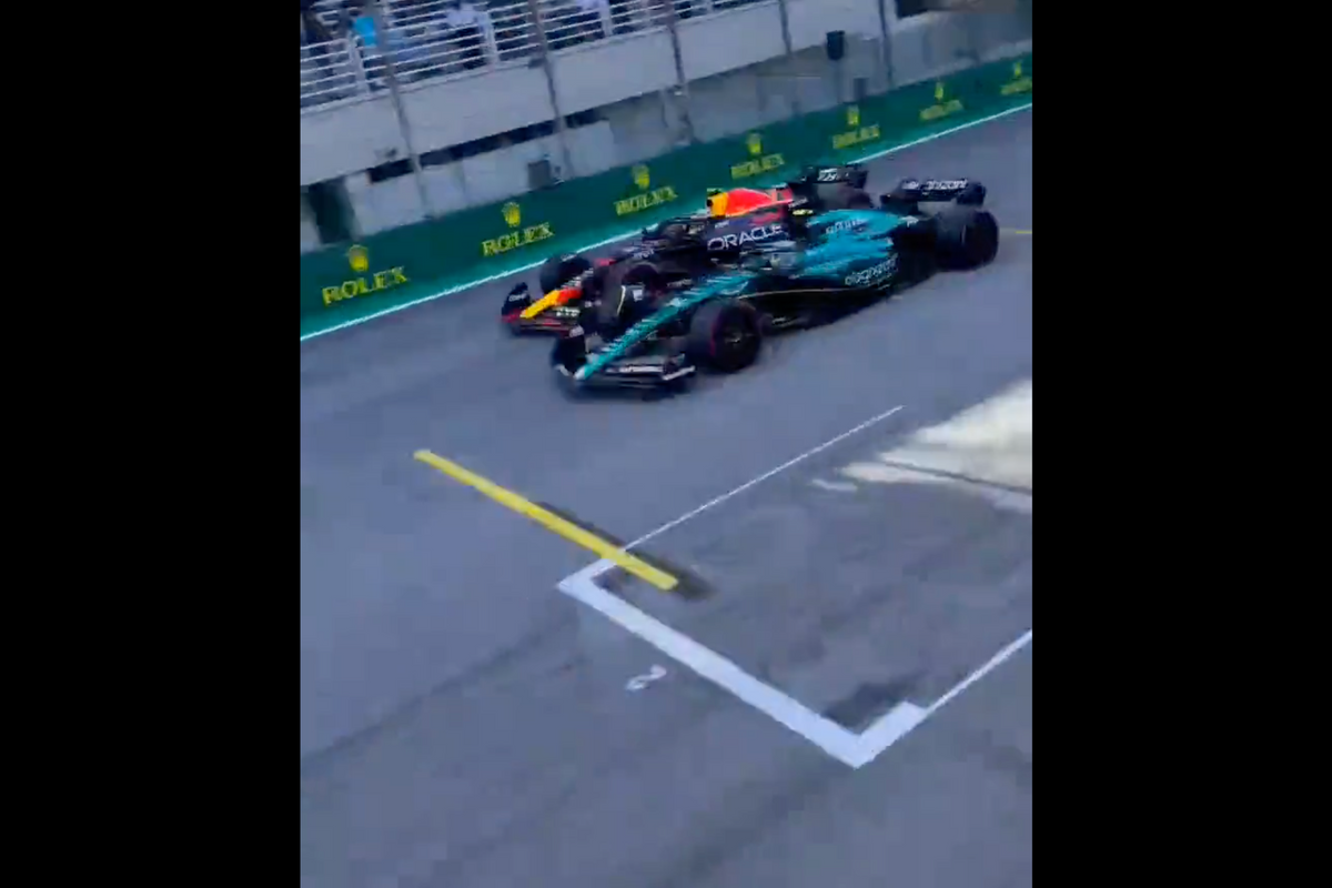 Video: De finish van Pérez en Alonso gefilmd vanuit de pitstraat