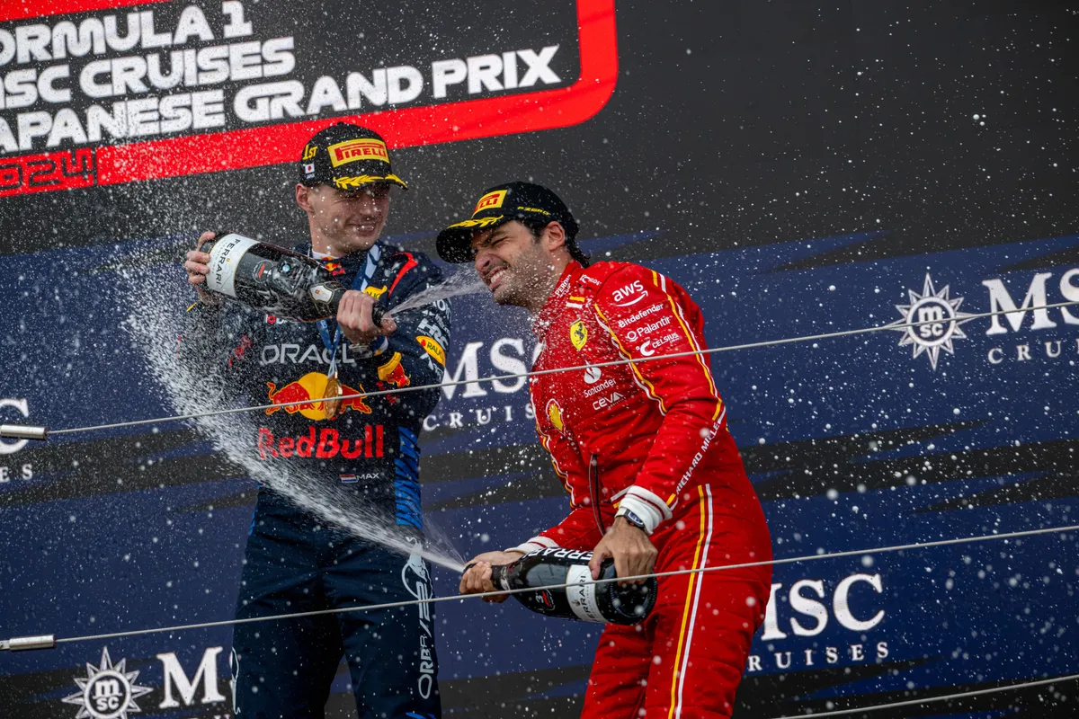 sainz red bull podium ferrari max japan