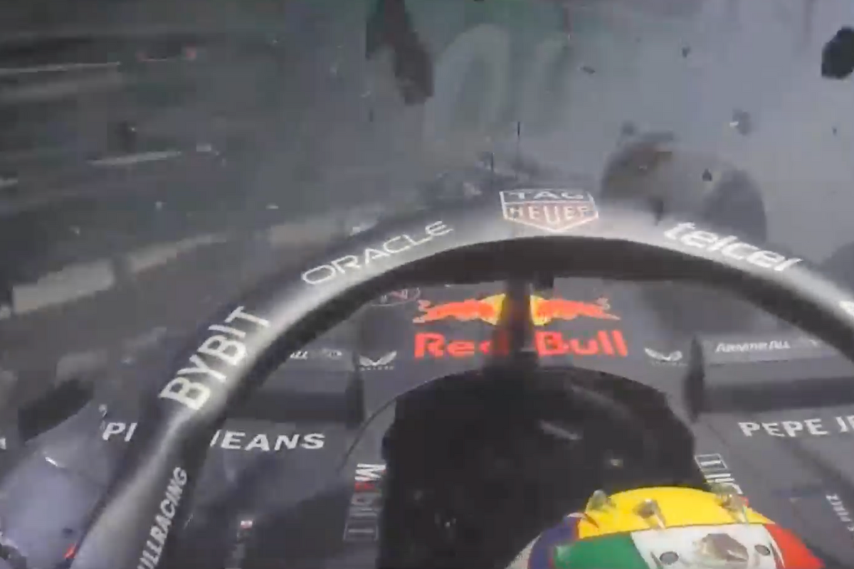 Video: De MEGACRASH van Sergio Pérez tijdens start GP Monaco