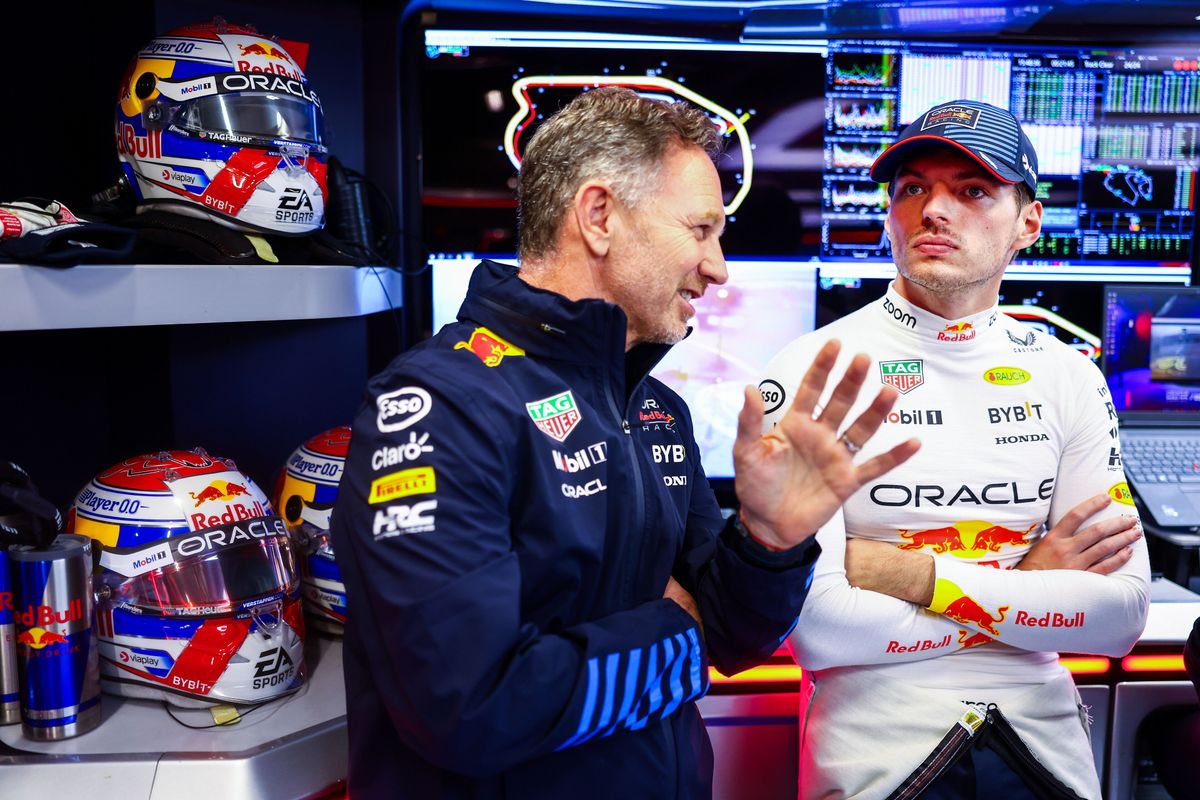 Christian Horner en Max Verstappen lijken het niet eens te worden over Sergio Pérez