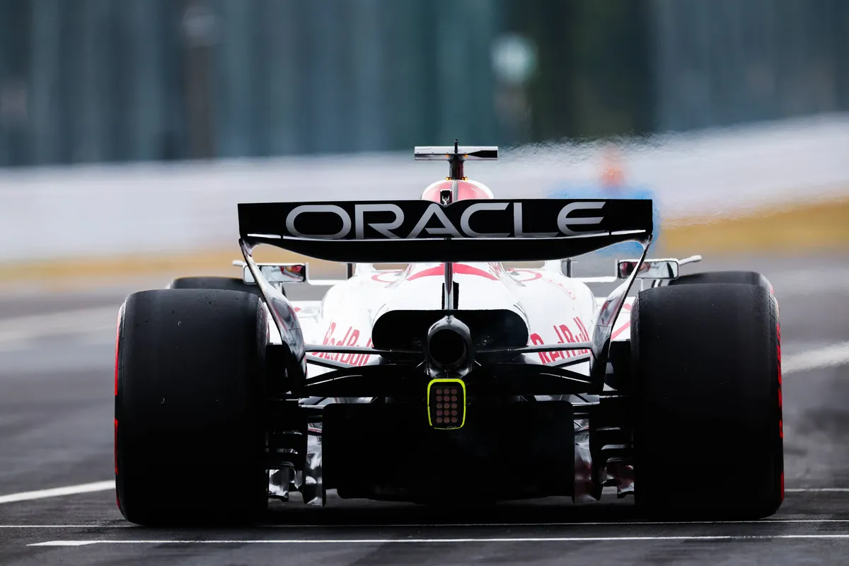 Achtervleugel van de RB21 van Max Verstappen