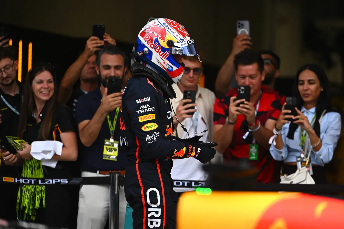 Red Bull-coureur Max Verstappen na de kwalificatie in Miami