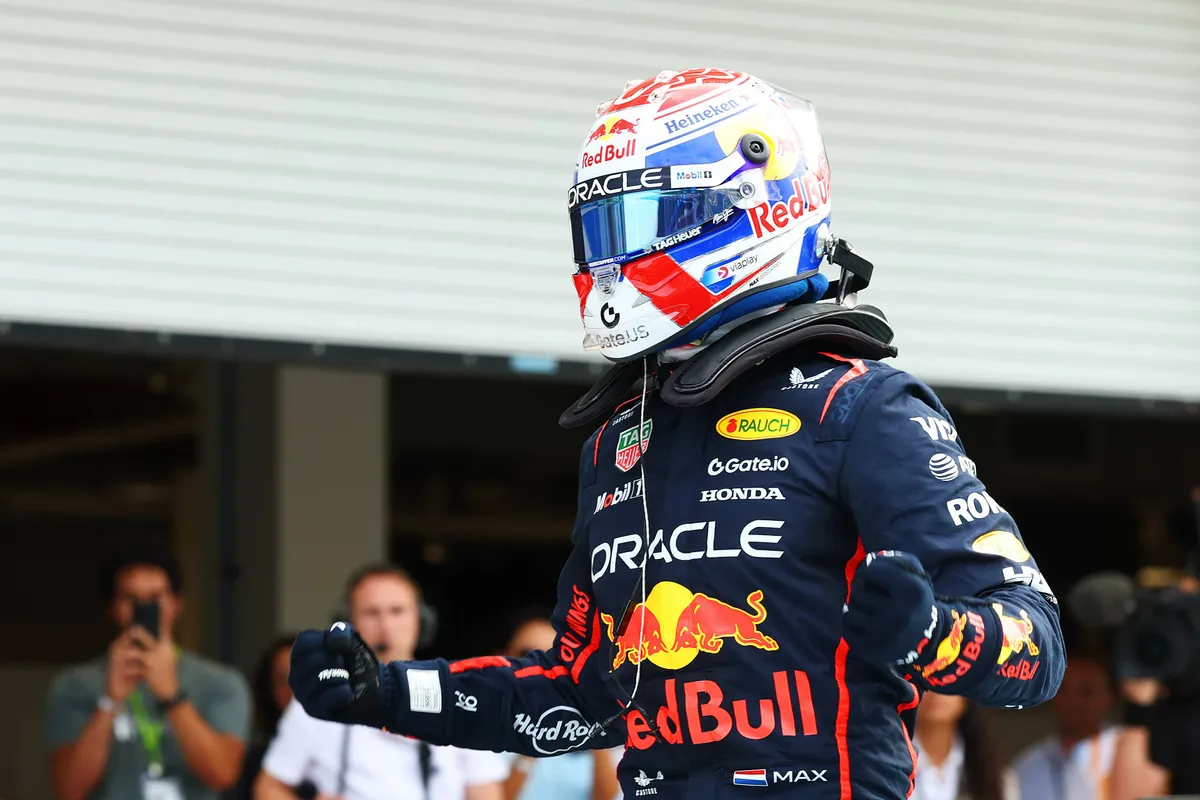Max Verstappen na de kwalificatie in Miami