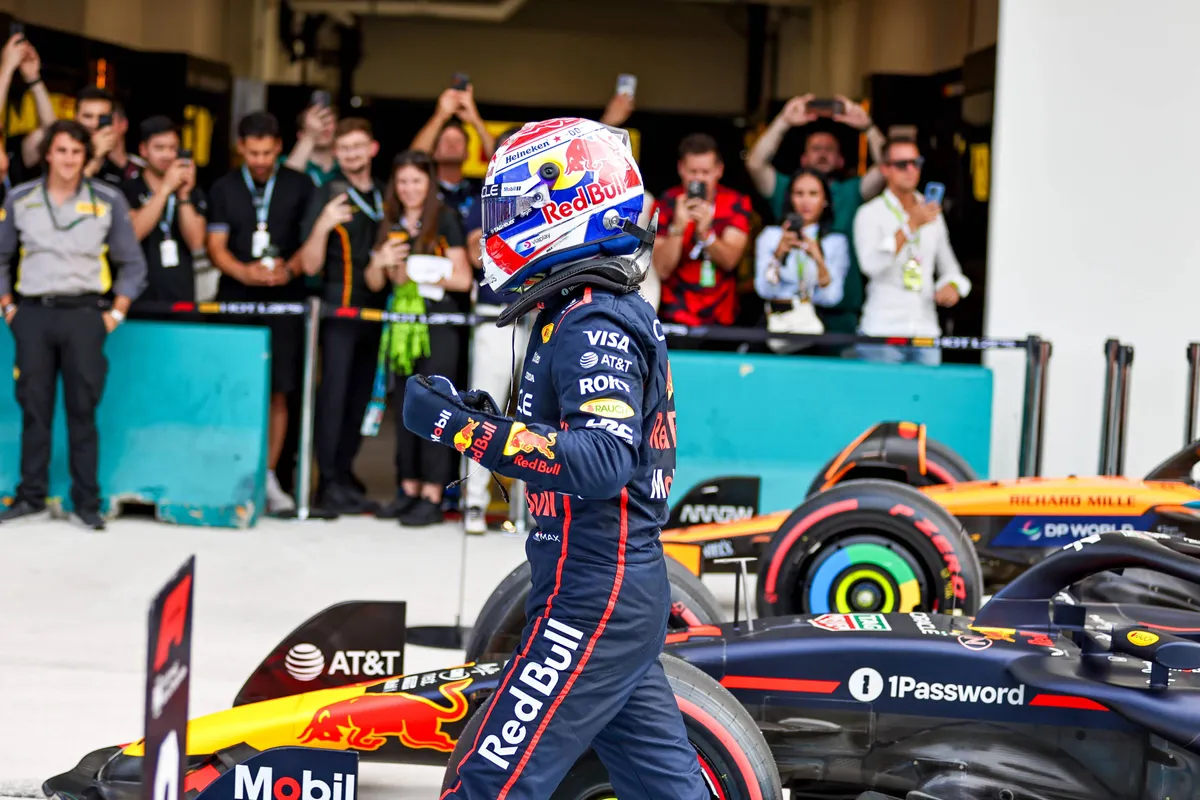 De reactie van Max Verstappen na zijn pole in Miami