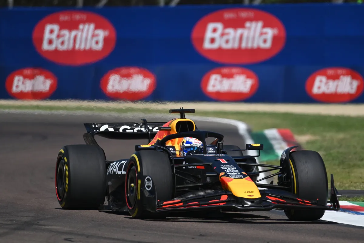 Max Verstappen tijdens de Grand Prix van Imola
