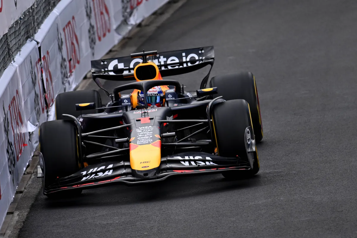 Max Verstappen tijdens VT2 in Monaco