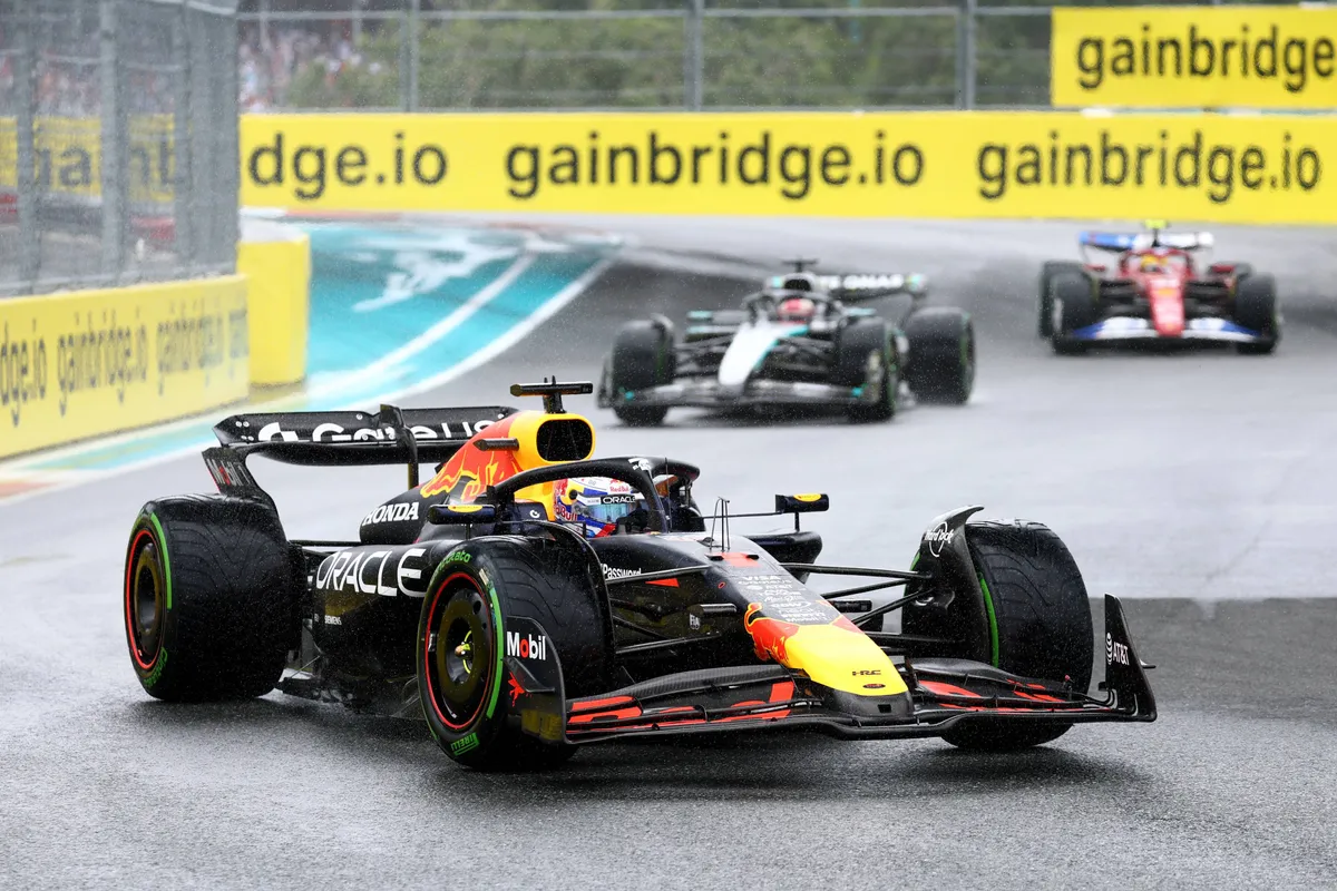 Red Bull-coureur Max Verstappen in de Sprint in Miami