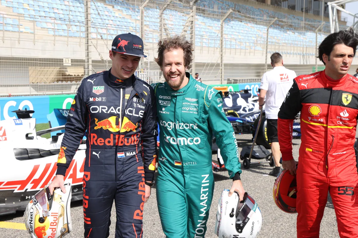 Sebastian Vettel en Max Verstappen in 2022