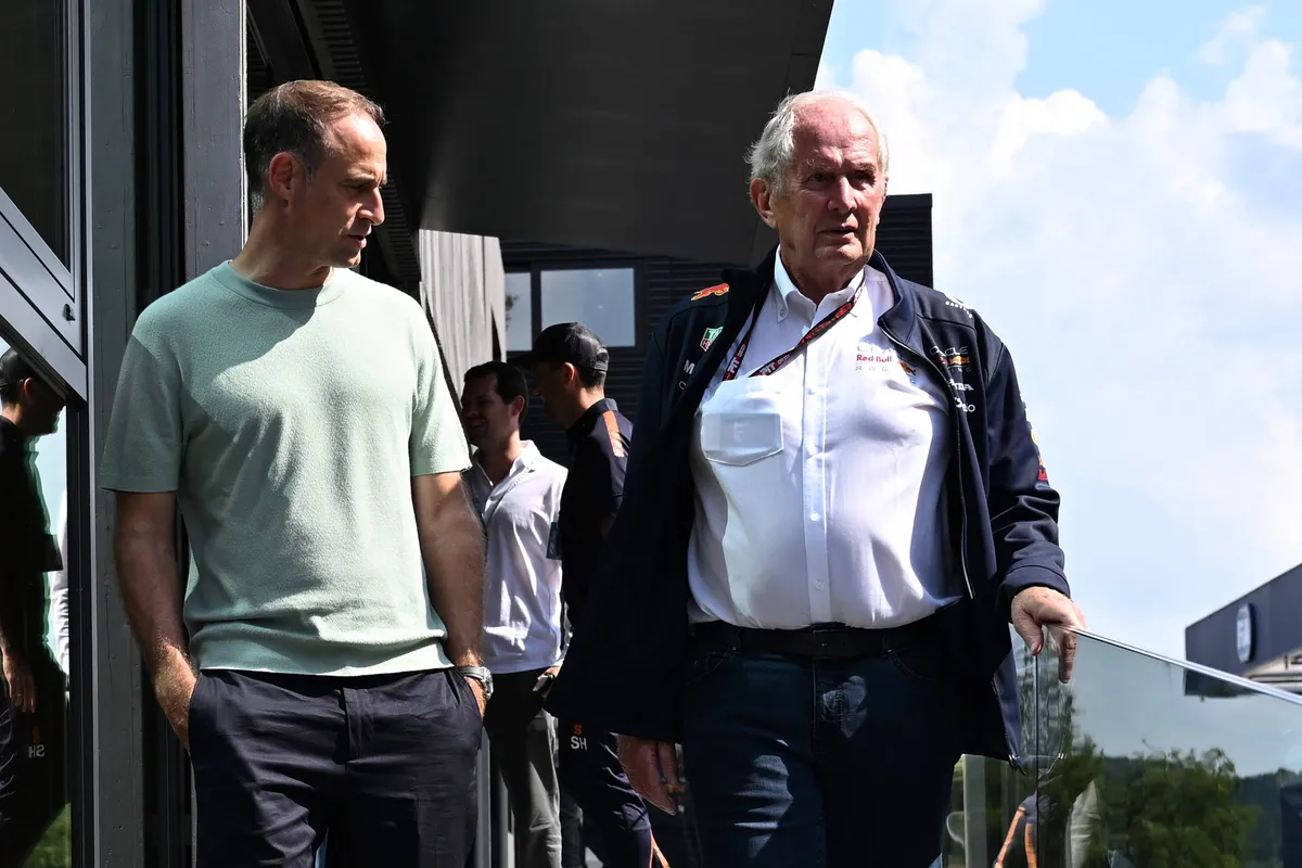 Red Bull-adviseur Helmut Marko met sportbaas Oliver Mintzlaff