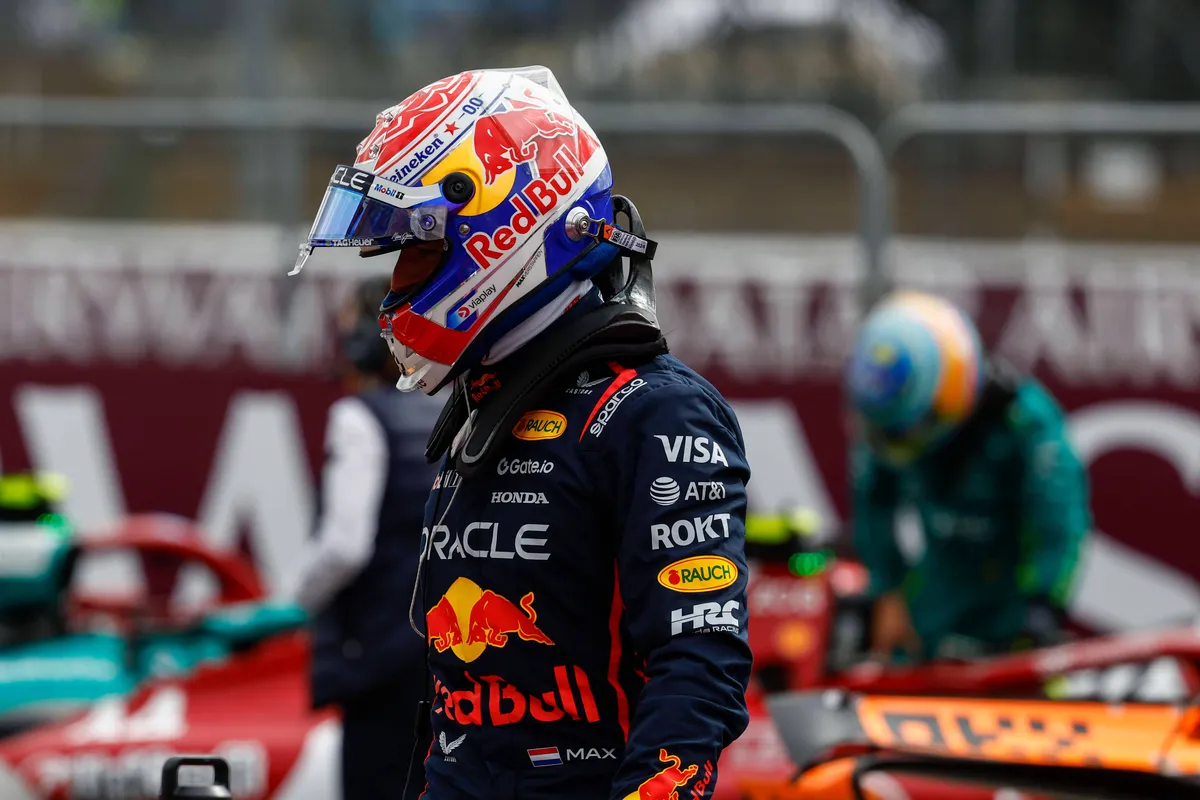 Red Bull-coureur Max Verstappen na de kwalificatie voor de Grand Prix van Groot-Brittannië