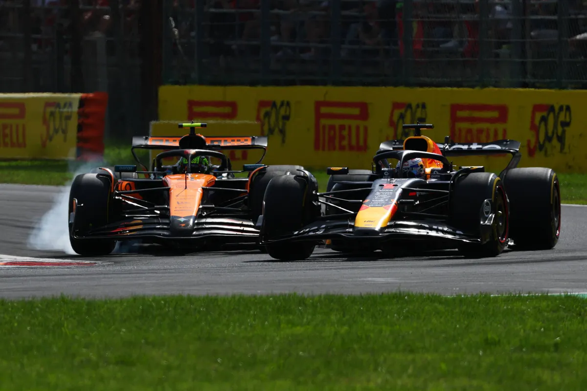 Max Verstappen en Lando Norris met elkaar in gevecht in Italië