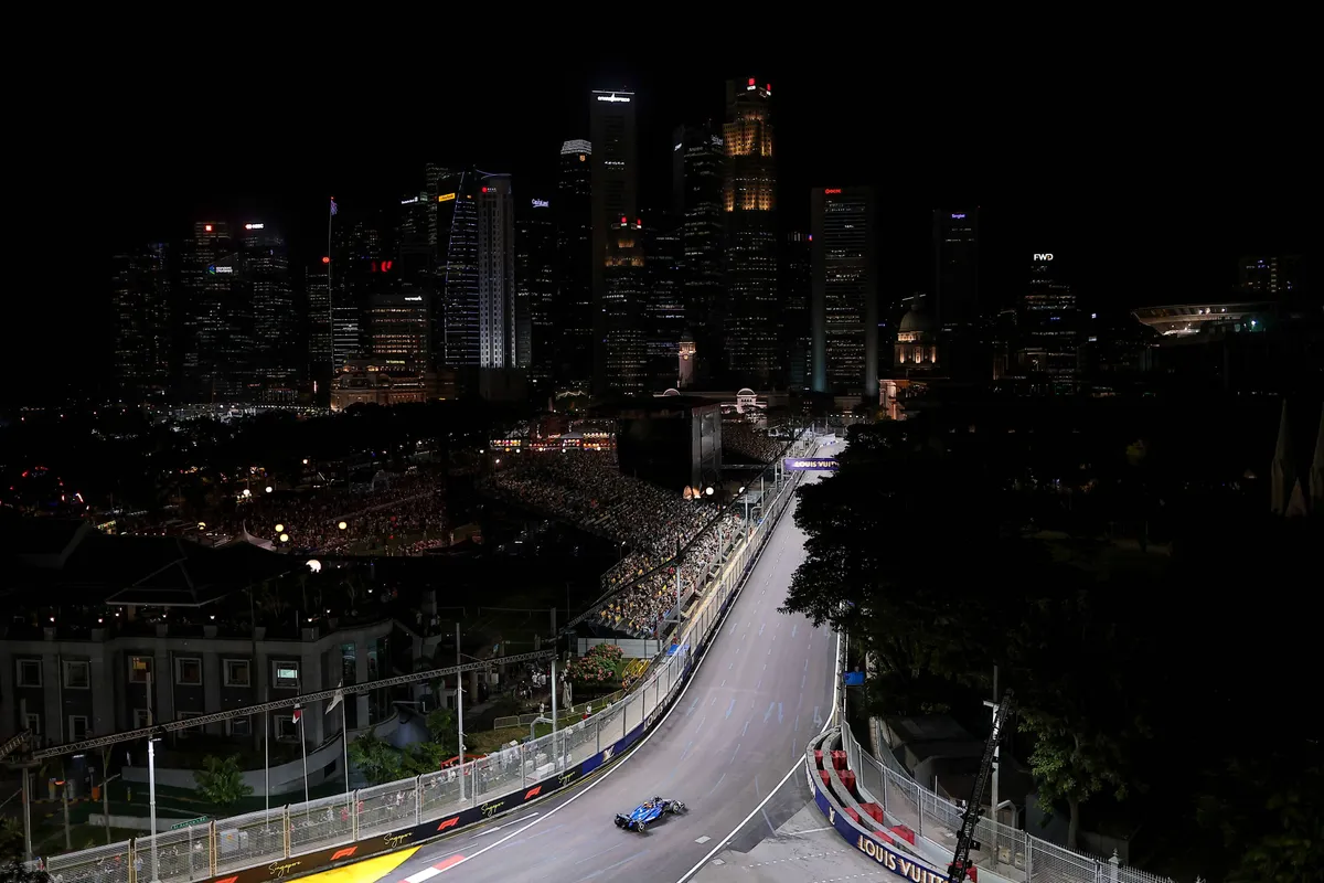 Het circuit van Singapore van bovenaf