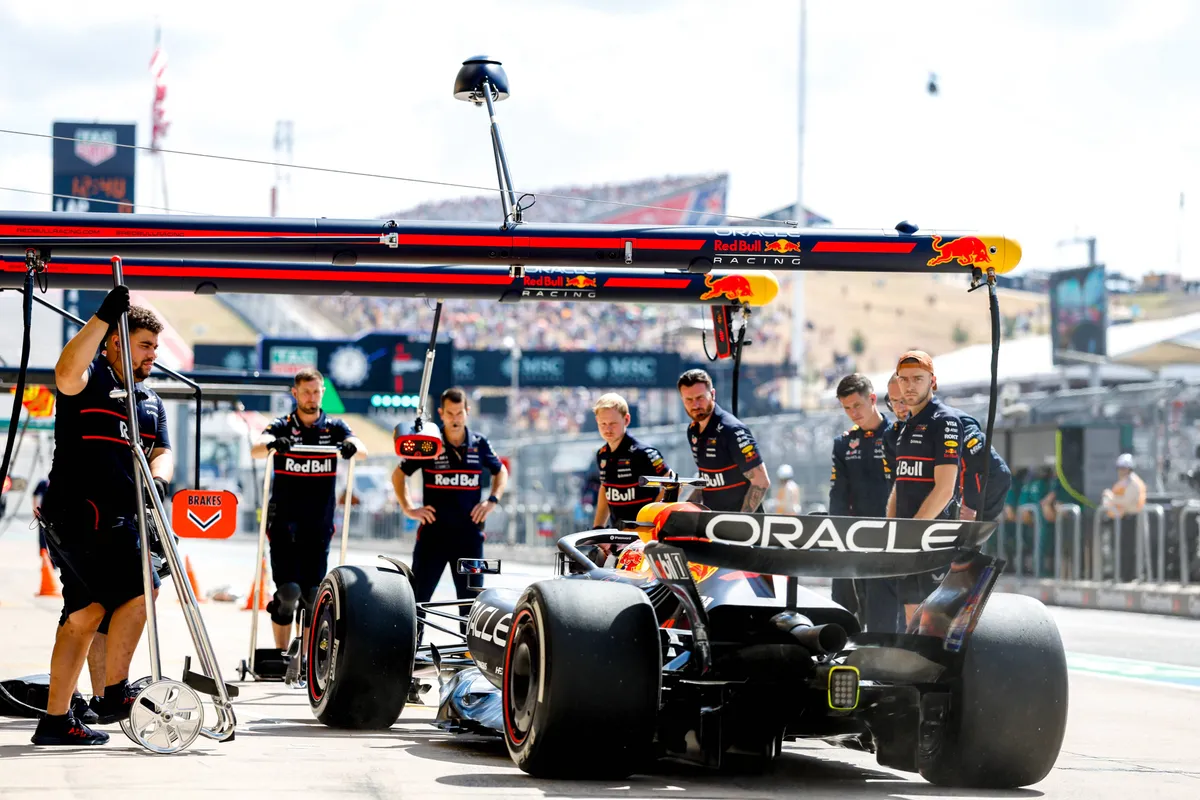 pitstop van red bull racing in de verenigde staten