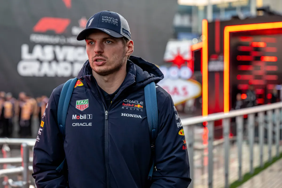 Red Bull-coureur Max Verstappen voorafgaand aan de GP van Las Vegas