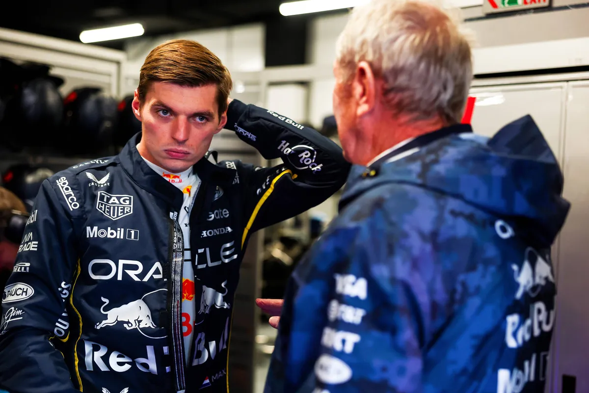 Max Verstappen en Helmut Marko in Las Vegas