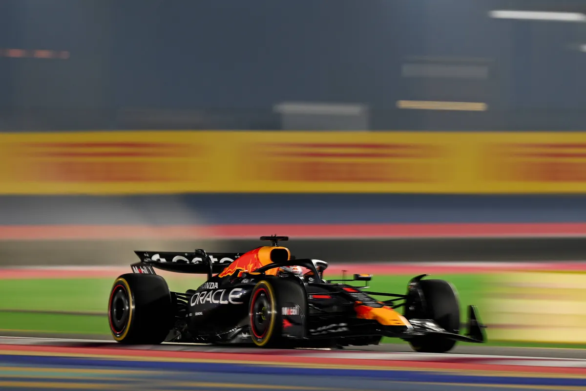 Max Verstappen voor Red Bull Racing in Qatar