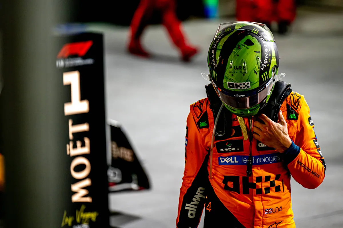 McLaren-coureur Lando Norris na de race in Las Vegas