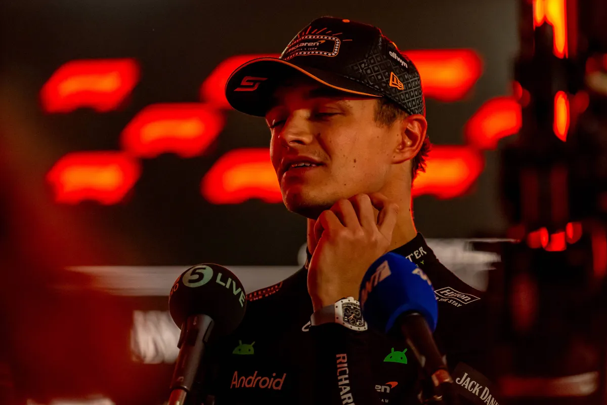 McLaren-coureur Lando Norris na de 2025 Las Vegas GP