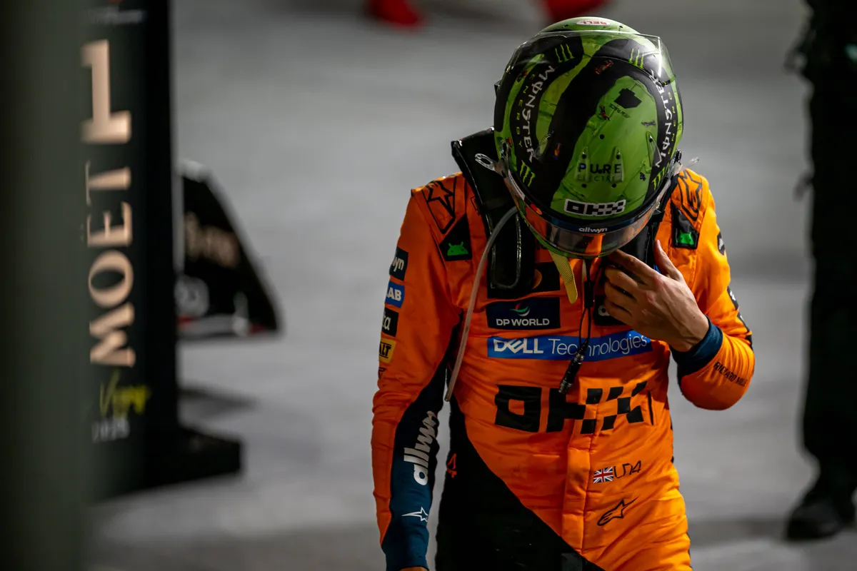 McLaren-coureur Lando Norris na de race in Las Vegas