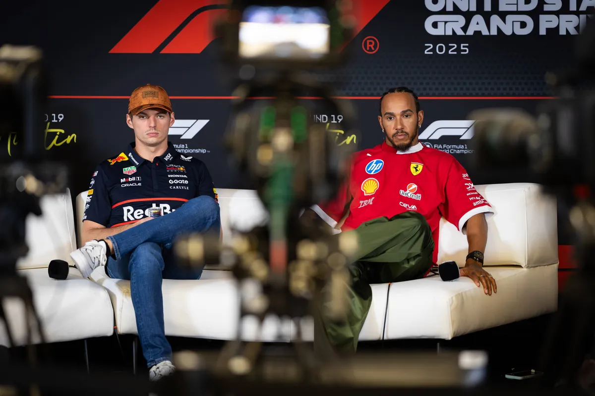 Max Verstappen en Lewis Hamilton in Austin