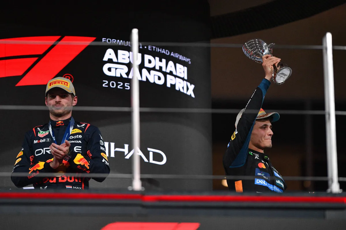 Max Verstappen en Lando Norris Abu Dhabi