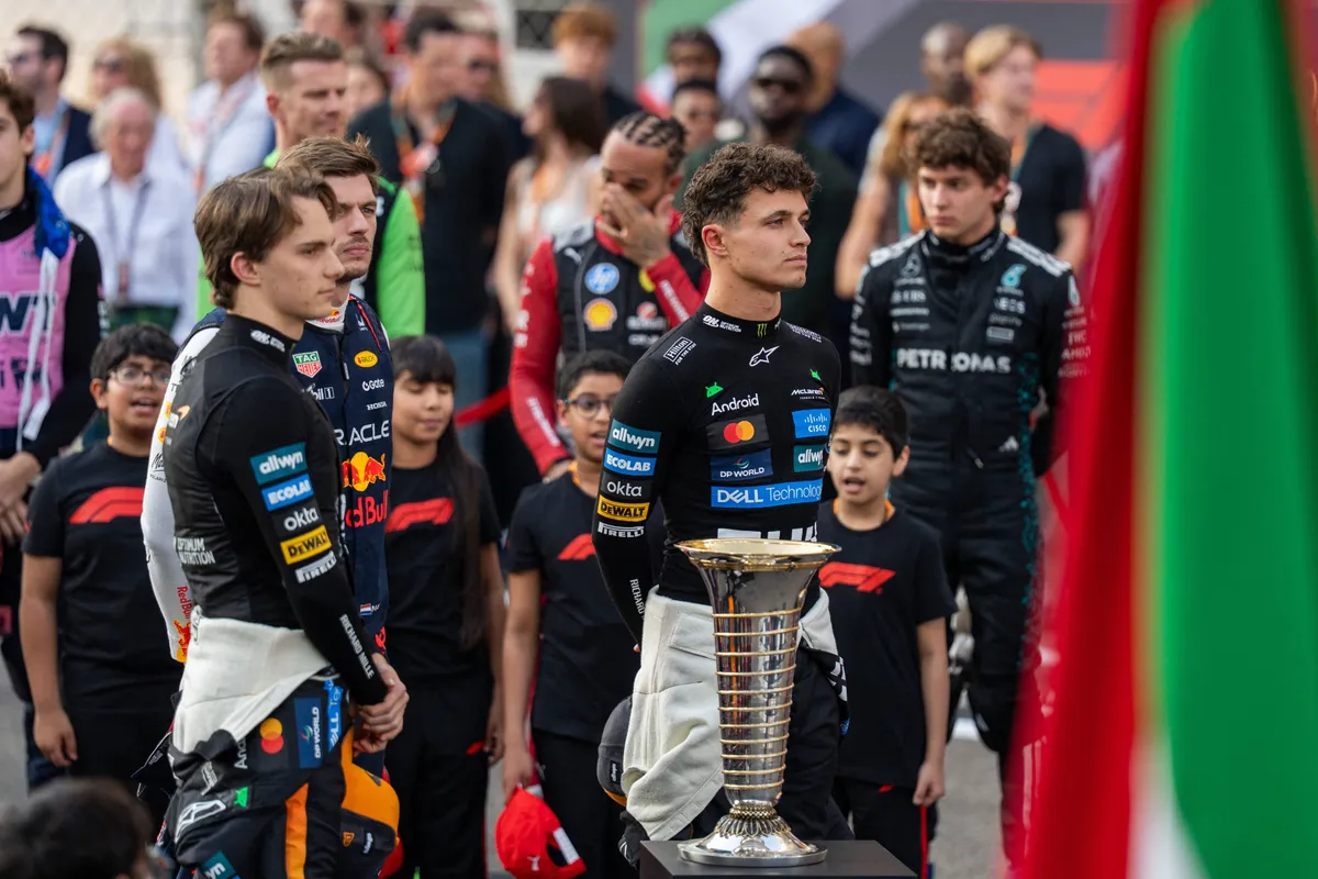 Lando Norris Oscar Piastri Max Verstappen Red Bull McLaren Abu Dhabi 2025