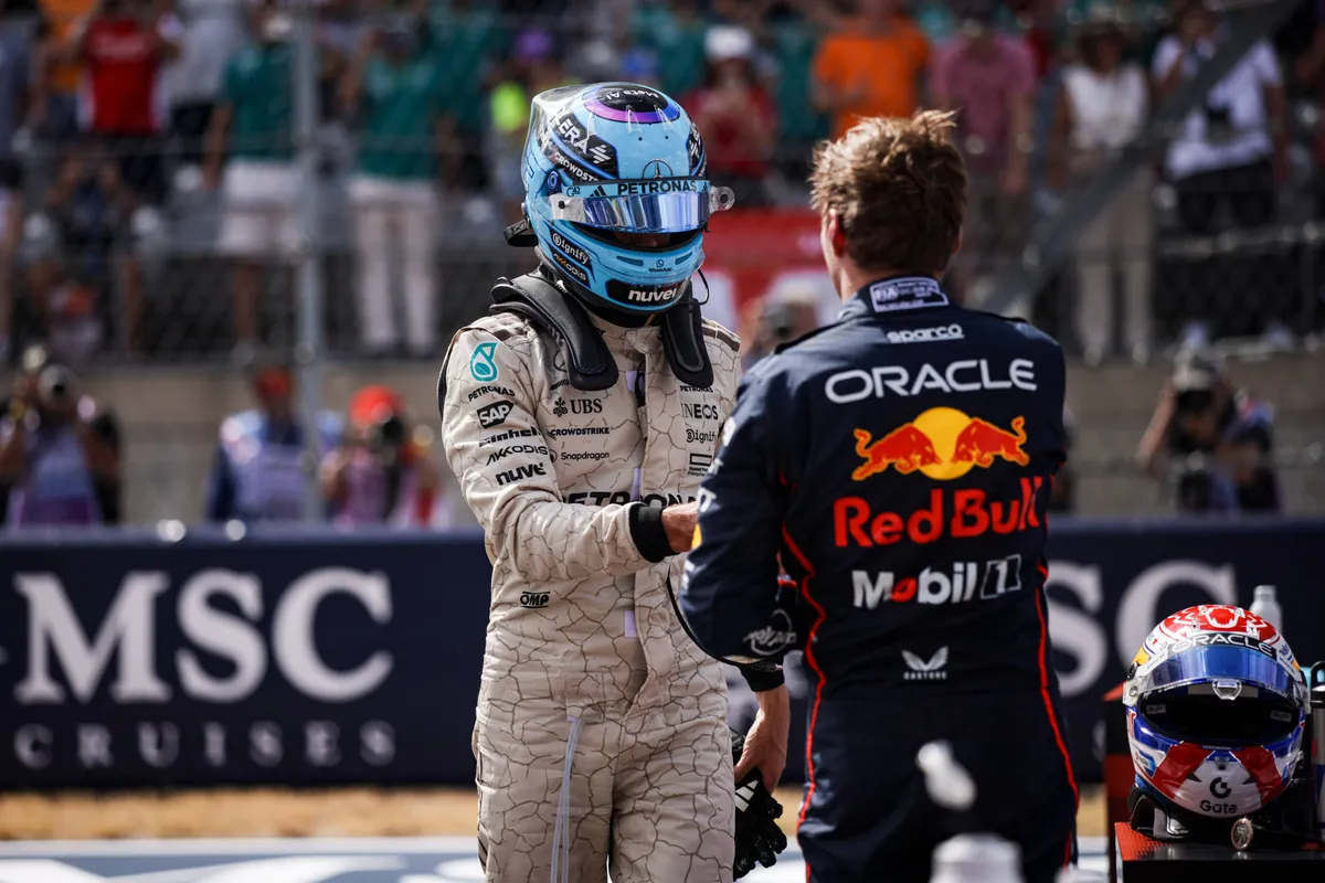 George Russell Mercedes Max Verstappen Red Bull Racing Austin 2025