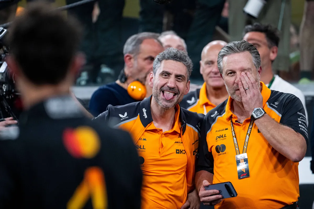 McLaren Lando Norris Andrea Stella Zak Brown Abu Dhabi 2025