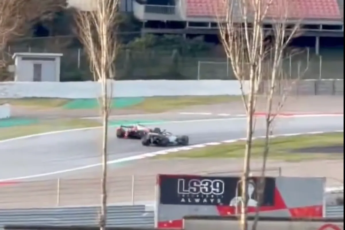 De spin van Lewis Hamilton voor Ferrari in Barcelona