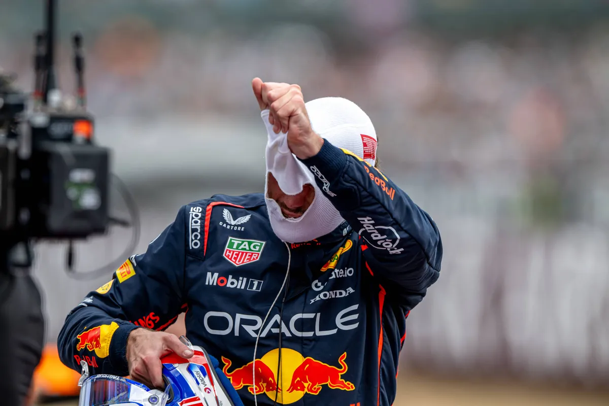 Red Bull-coureur Max Verstappen na de kwalificatie in Groot-Brittannië in 2025