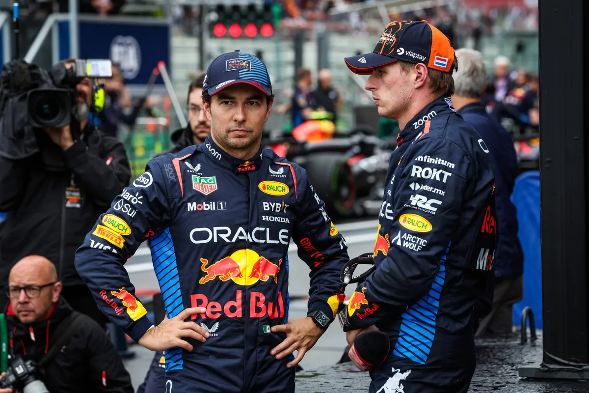 Red Bull-coureurs Sergio Pérez en Max Verstappen in 2024