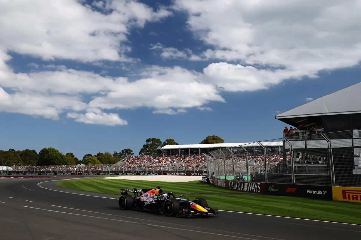 Red Bull-coureur Max Verstappen in zijn RB22 tijdens de 2026 F1-race in Australië