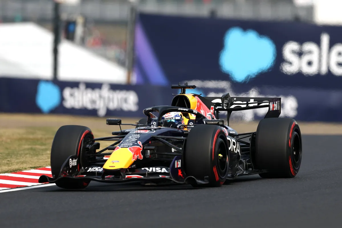 Max Verstappen in de Red Bull RB22 tijdens 2026 GP Japan