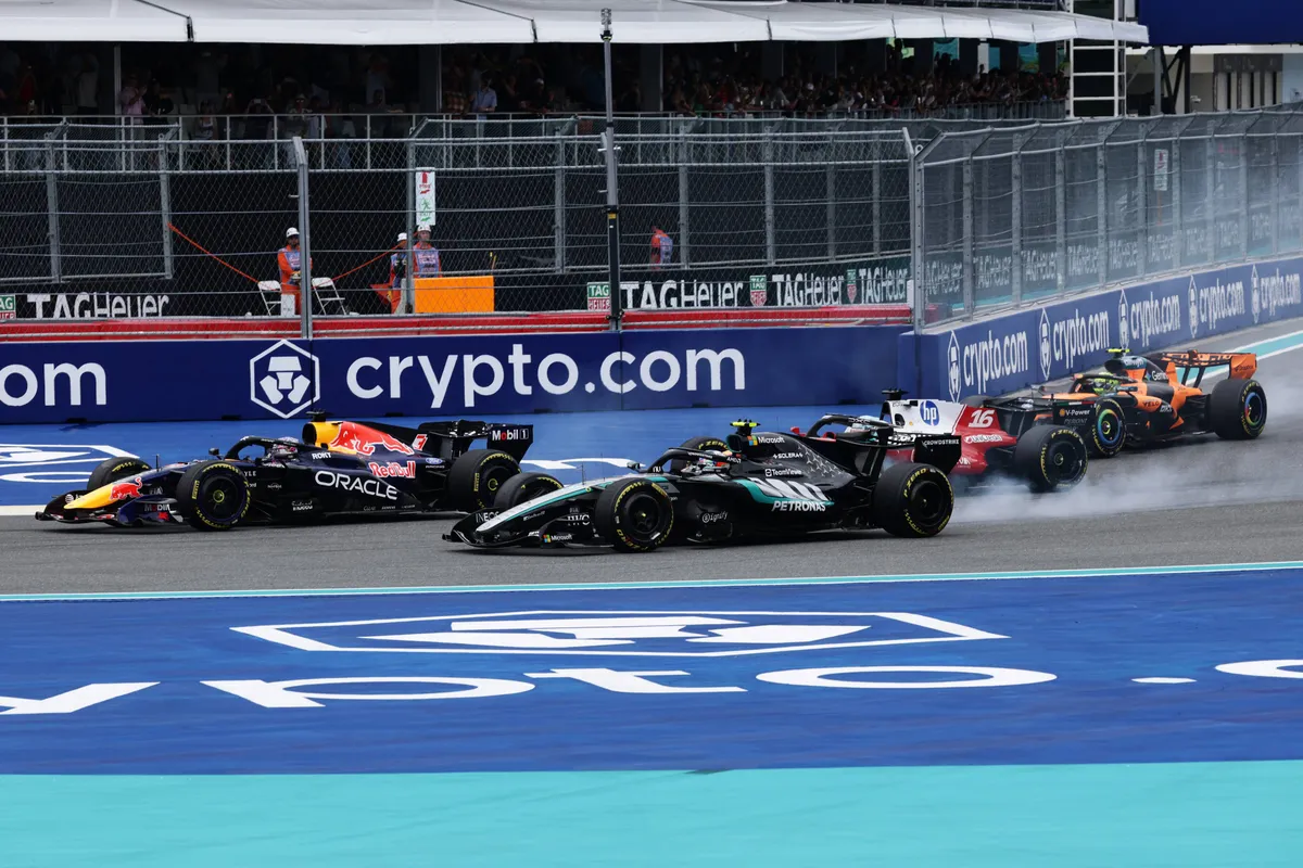 Een shot van bocht één tijdens de F1 Grand Prix van Miami in 2026