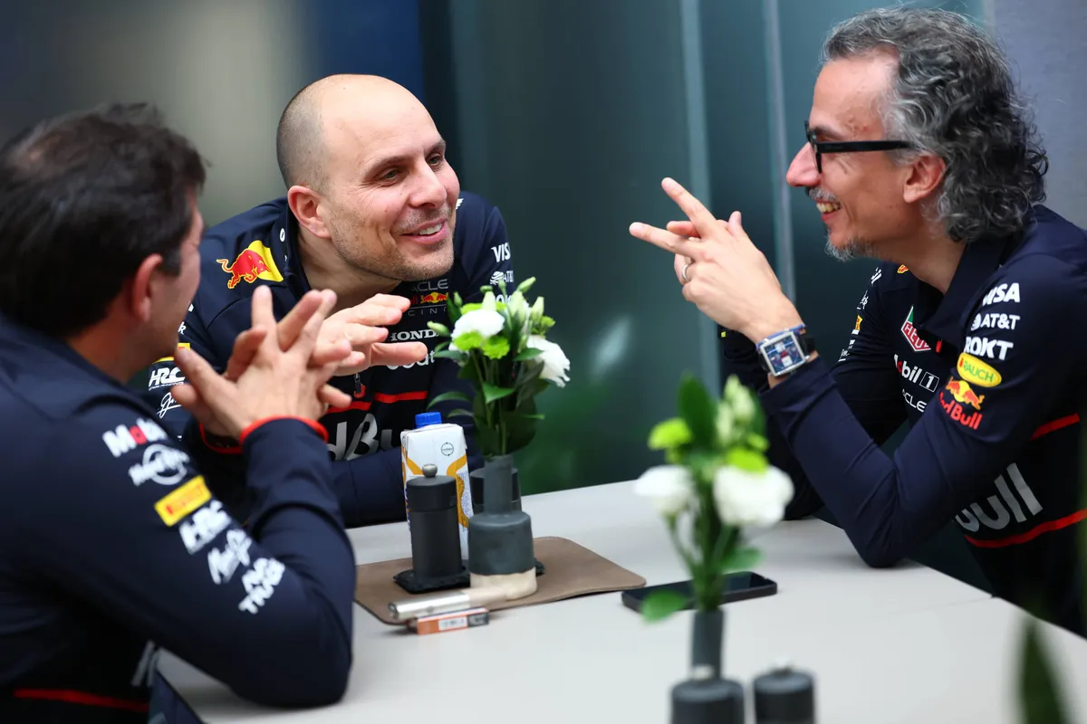 Red Bull-topmannen Pierre Waché, Laurent Mekies en Gianpiero Lambiase in 2025