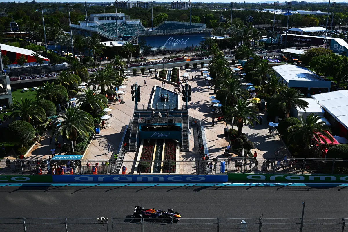 De Grand Prix van Miami van bovenaf in 2026
