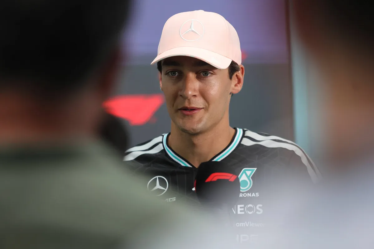 Mercedes-coureur George Russell tijdens 2026 F1 GP Miami
