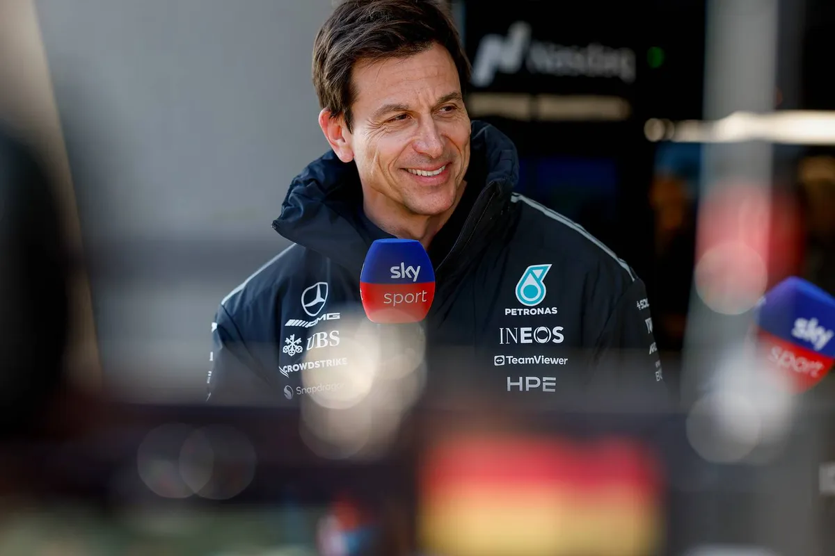 Toto Wolff in gesprek met Sky Sports F1 tijdens het F1-raceweekend in China