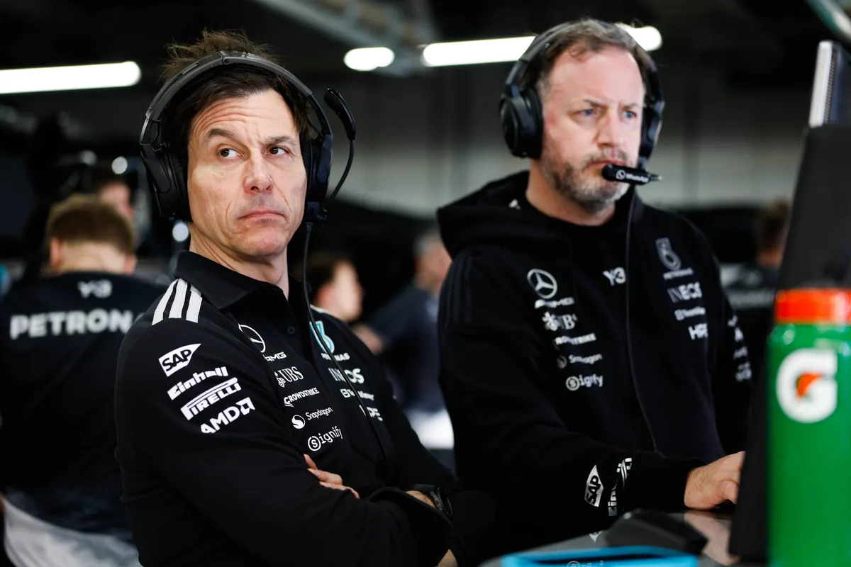 Toto Wolff en Bradley Lord, de bazen van Mercedes F1 Team, in Canada