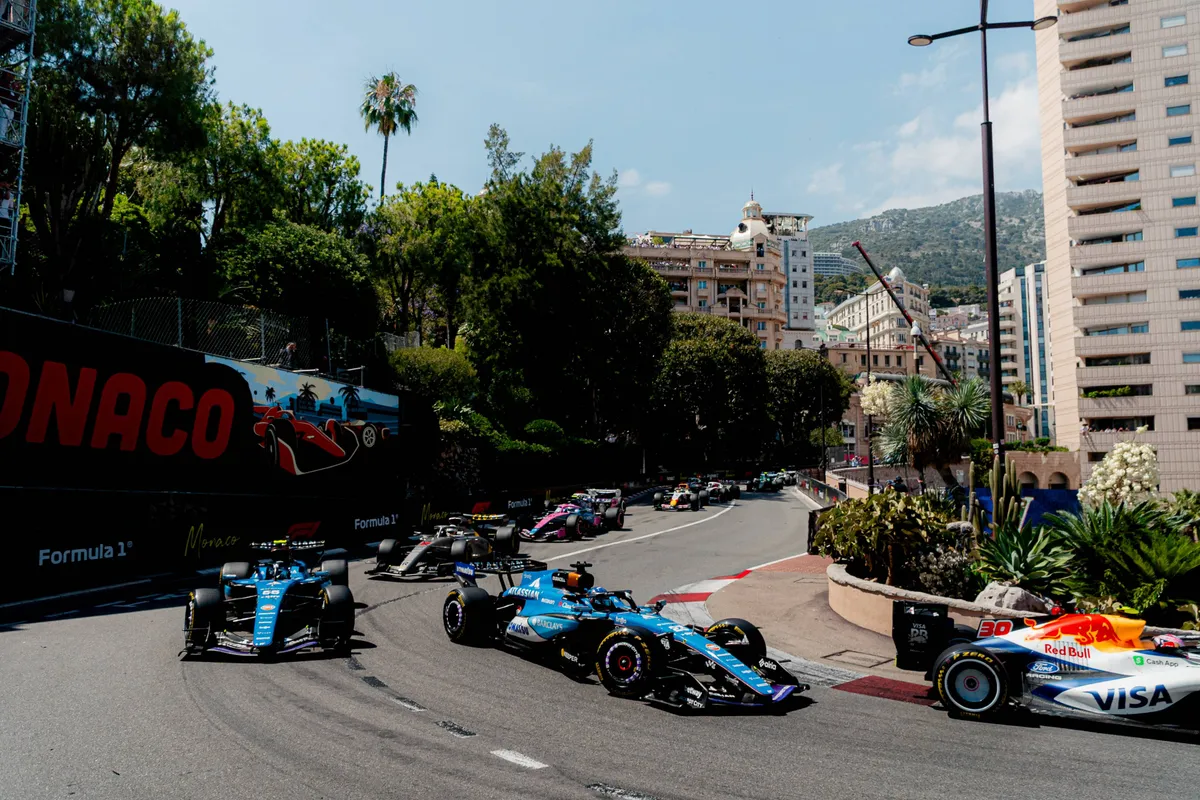 De start van de F1-race in Monaco in 2026
