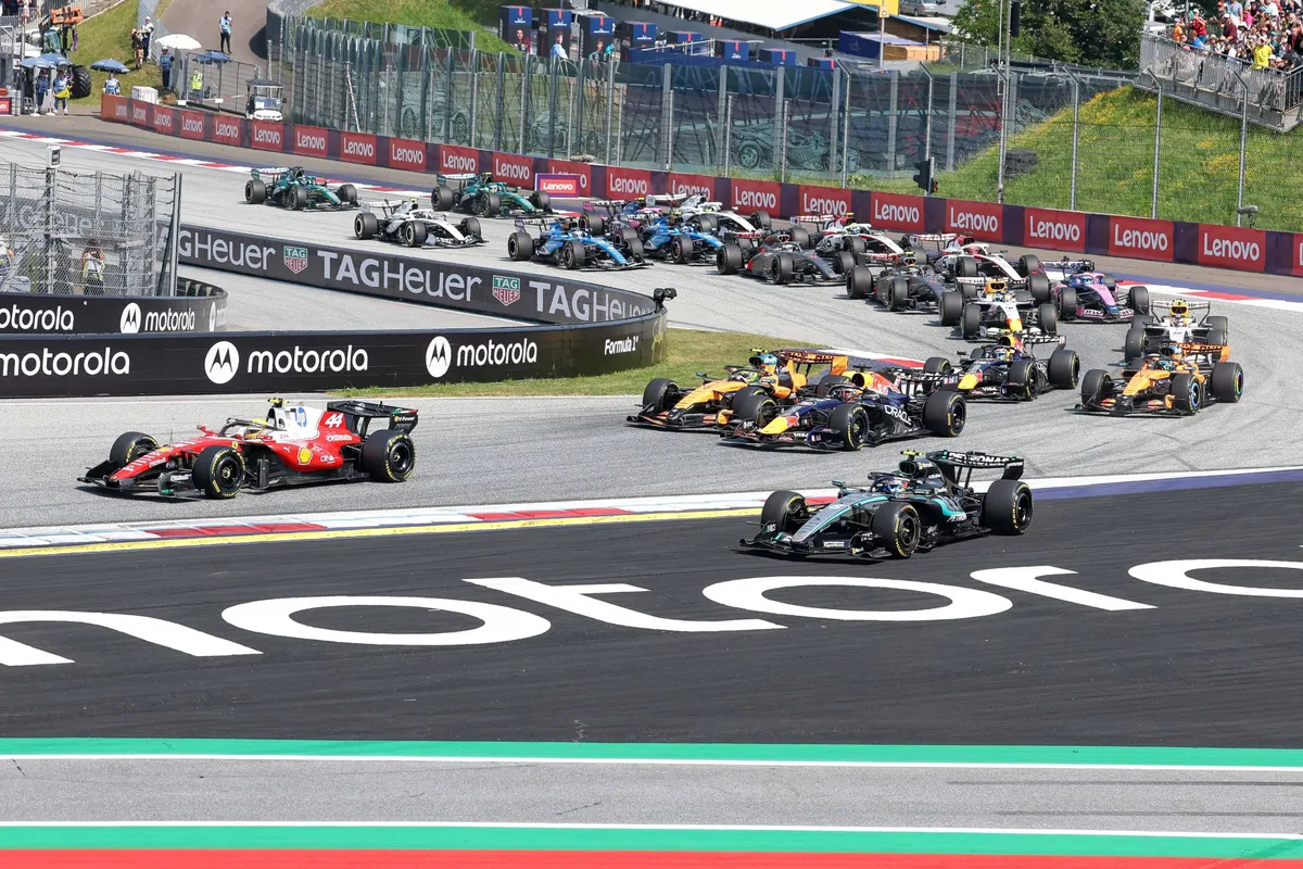 De start van de F1-race in Oostenrijk