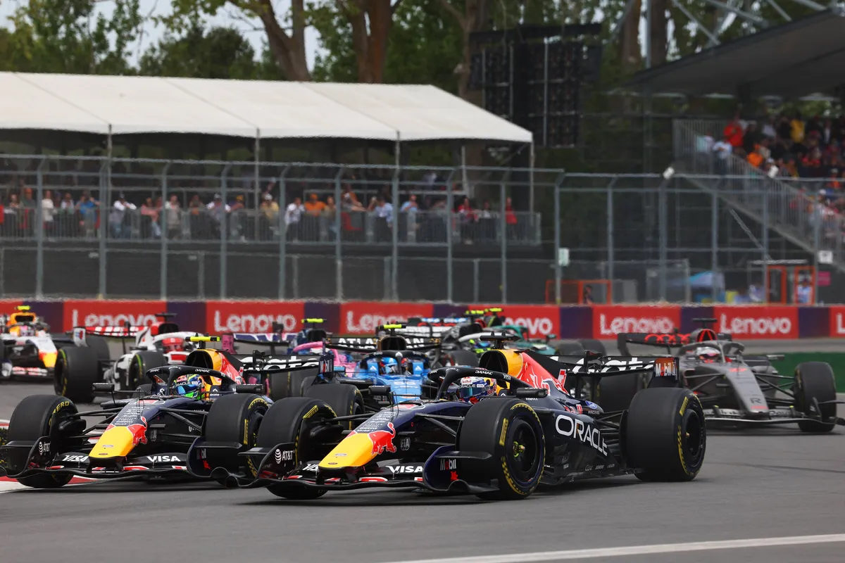 De start van de F1-race in Canada in 2026