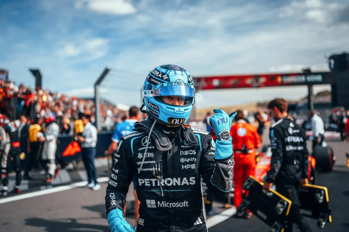 George Russell vlak na afloop van de F1 Grand Prix van Groot-Brittannië in 2026