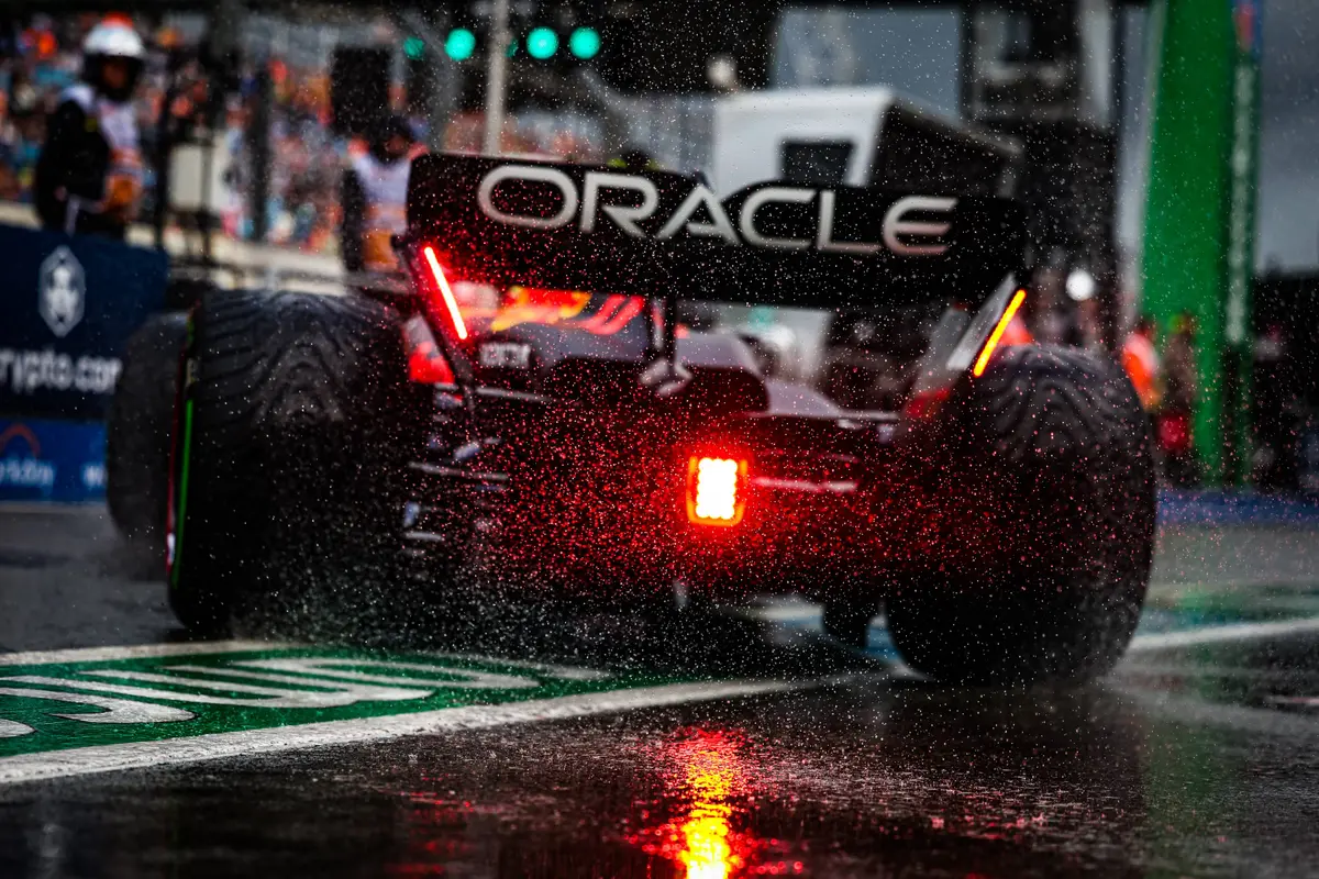 Regen in de pitstraat in Zandvoort in 2023